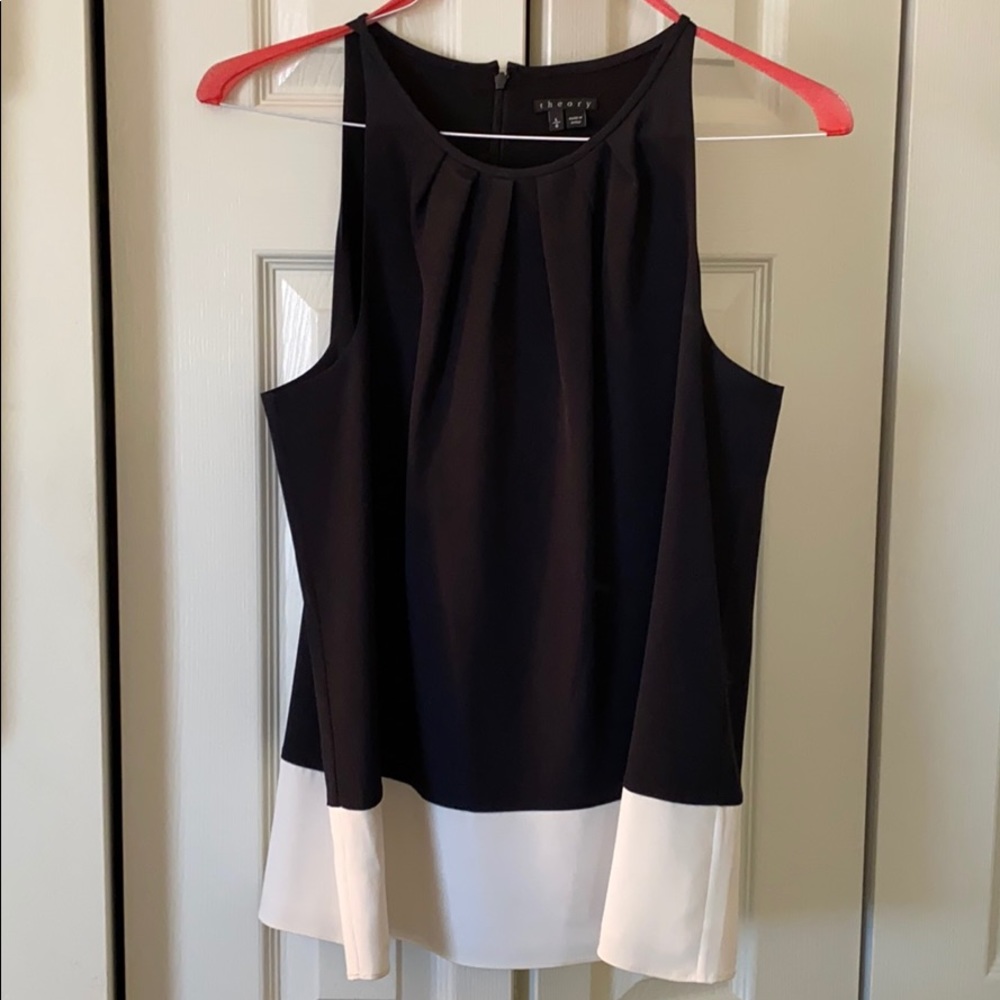 Theory Silk color block top